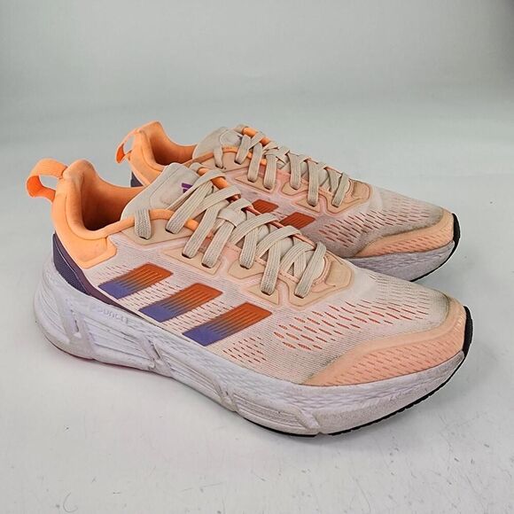 Adidas Questar Flow Contrast Sole Lace-Up Running Shoe US 7.5 Orange Sneakers - Picture 5 of 12